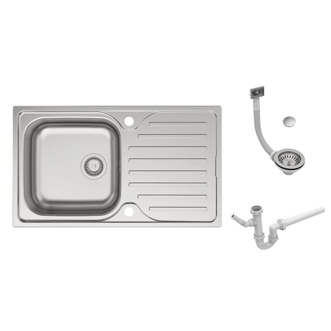 CH-91329336-SAN Evier à encastrer 1 bac avec égouttoir, ESSENTIEL, Inox anti-rayures_2