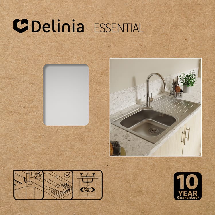 CH-91329336-SAN Evier à encastrer 1 bac avec égouttoir, ESSENTIEL, Inox anti-rayures_5